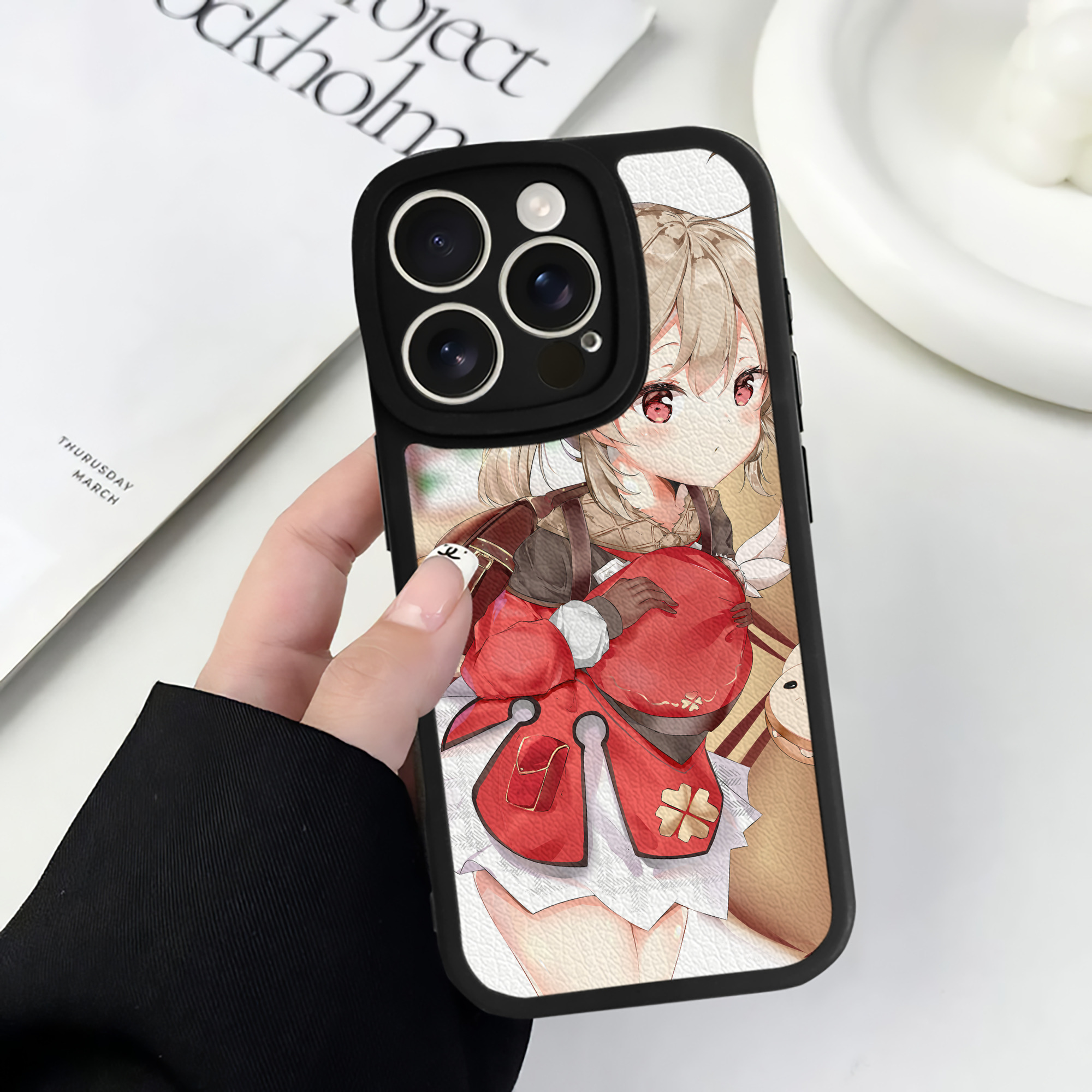 げんし神 genshin 【iPhone 16シリーズ対応】シリコンスマホケース（レザー調） 材質：シリコン